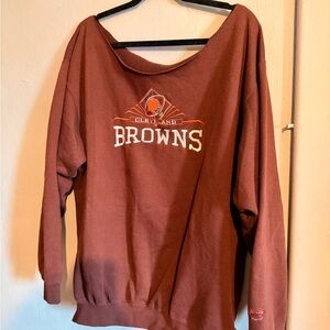 Women's Brown Crewneck embroidered Sweatshirt